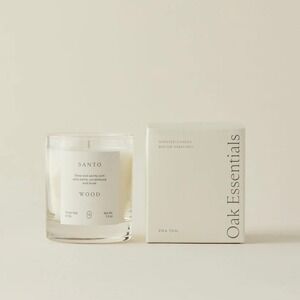 Oak Essentials Santo Wood Candle Women 7.5 oz White Earthy Palo Santo Sandalwood
